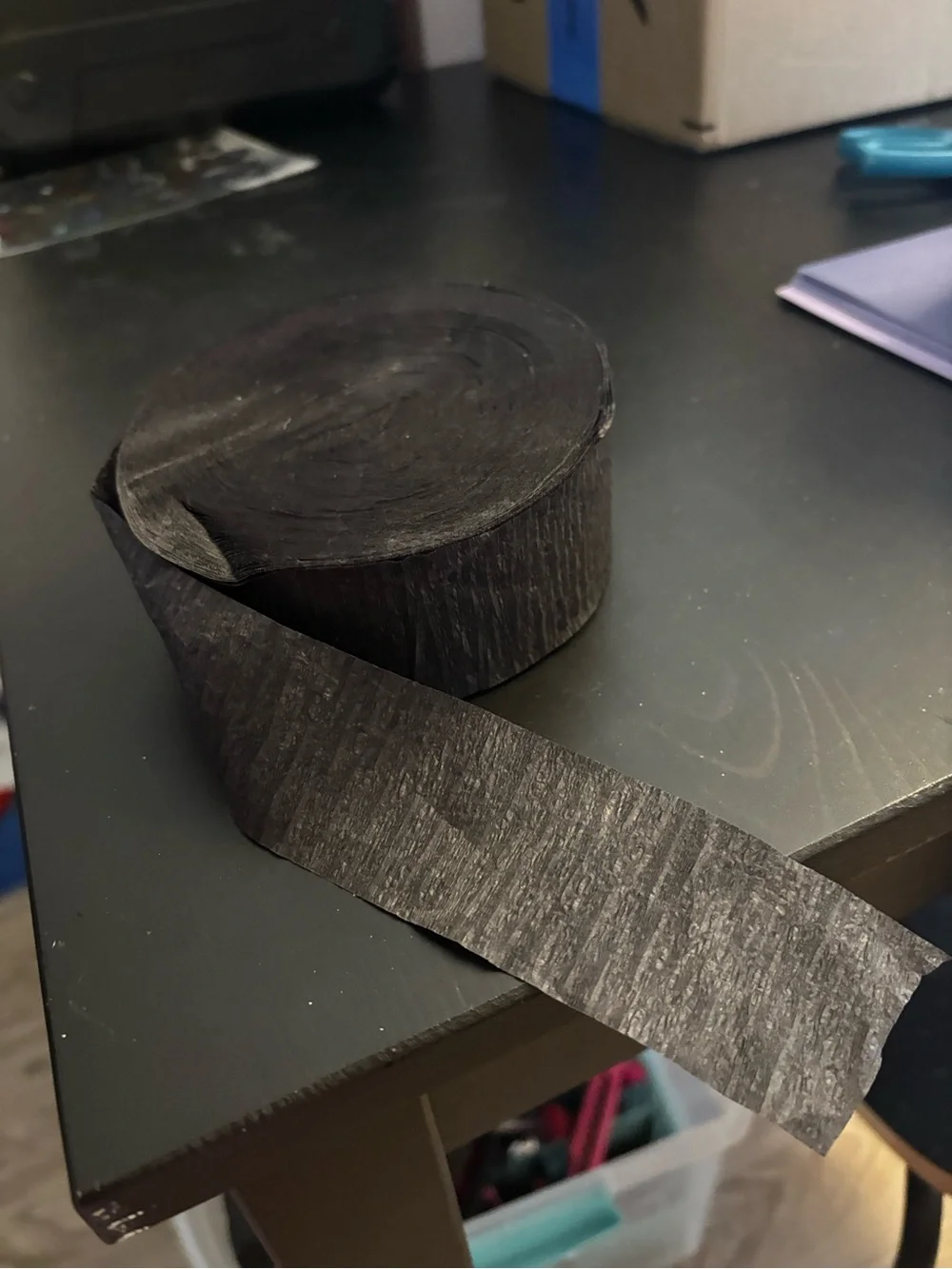 Roll of black streamers